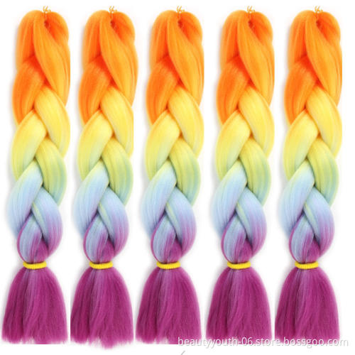Wholesale Hair Extension High Quality Raw Material Ombre Jumbo Braid Synthetic Hair For Braiding